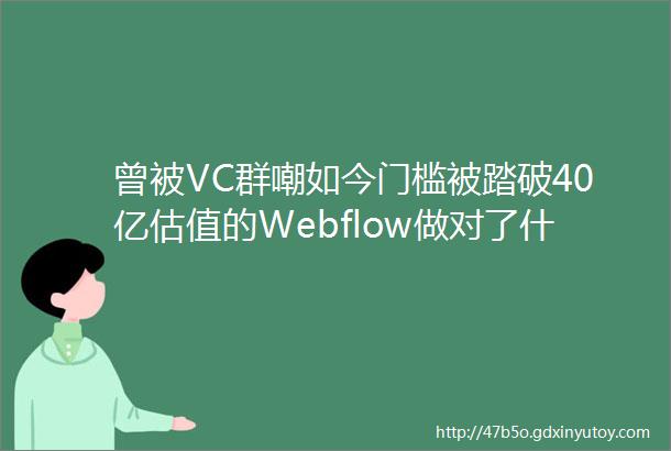 曾被VC群嘲如今门槛被踏破40亿估值的Webflow做对了什么全球独角兽