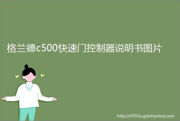 格兰德c500快速门控制器说明书图片