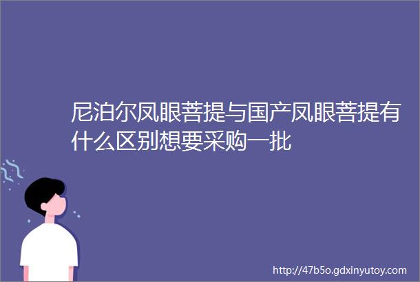 尼泊尔凤眼菩提与国产凤眼菩提有什么区别想要采购一批